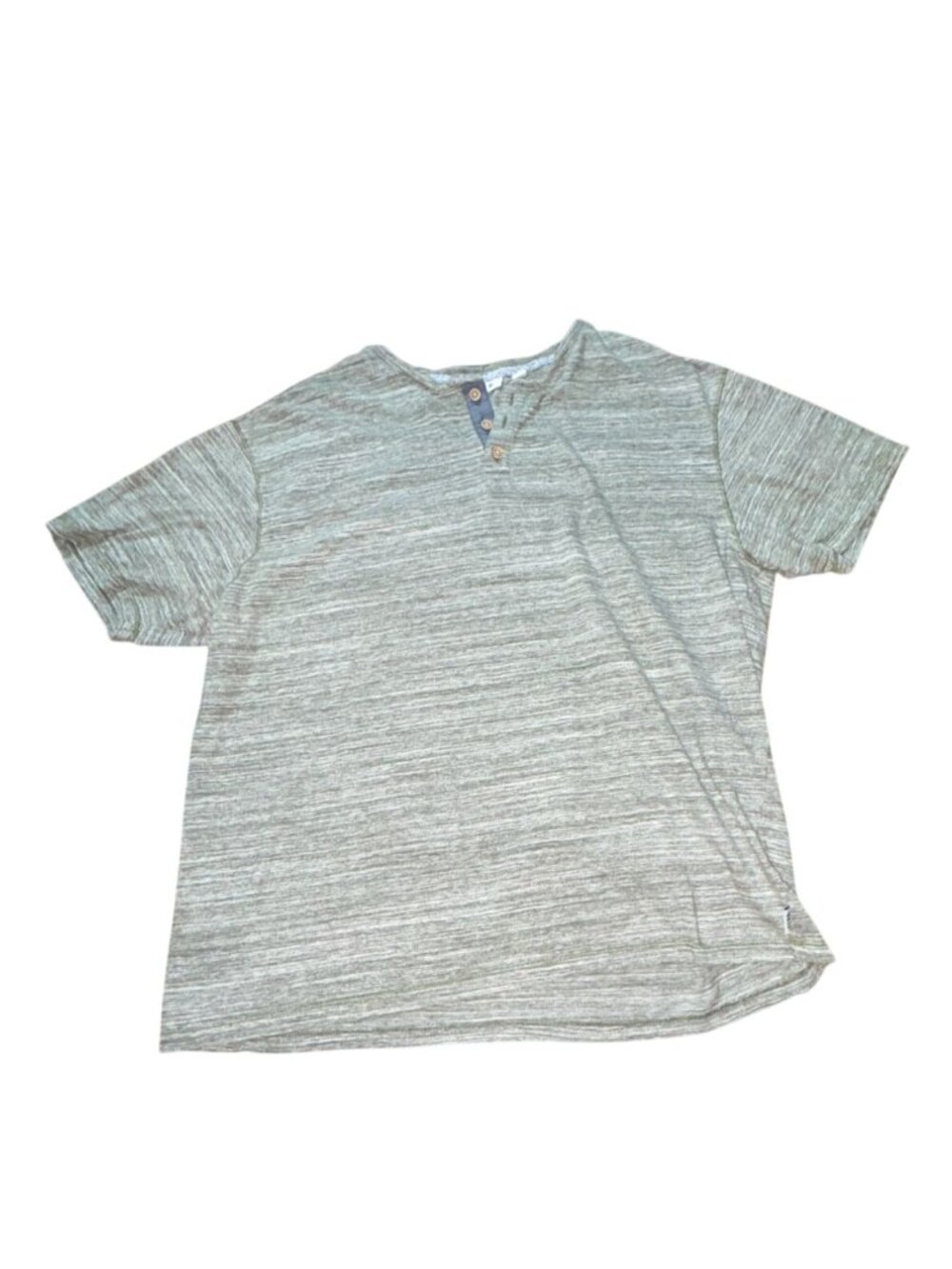 ROWM Mens Short Sleeve Henley T-Shirt-Gray-Size XL-GUC